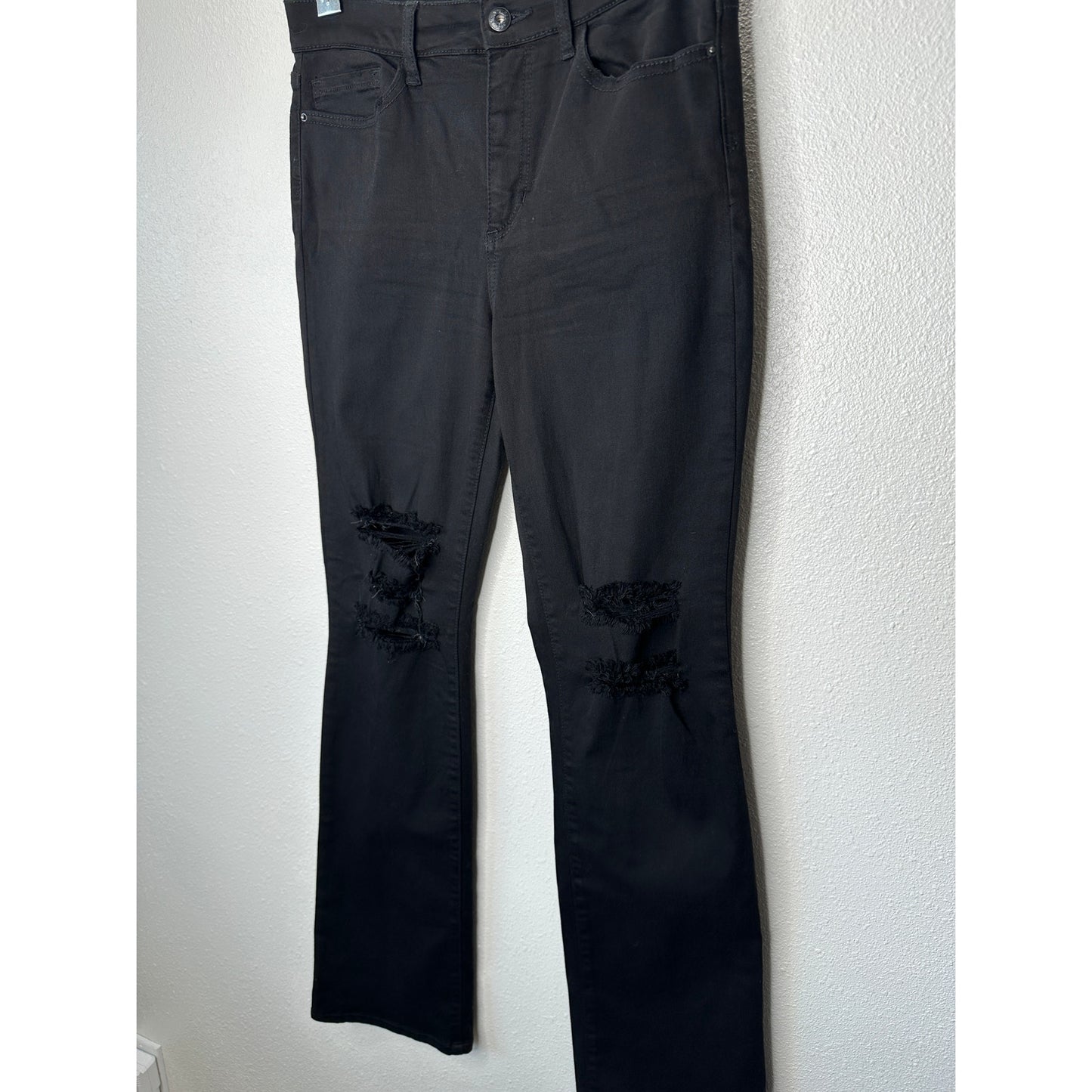Sneak Peak Black Distressed Knee Bootcut Jeans 29