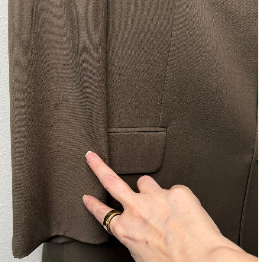 Hugo Boss Men’s Olive Green Super 100 3-Button Blazer Jacket
