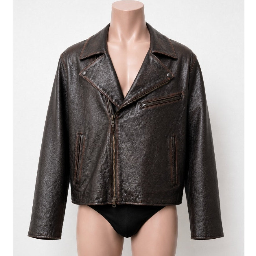 NWT Banana Republic Espresso Leather Moto Jacket Men L