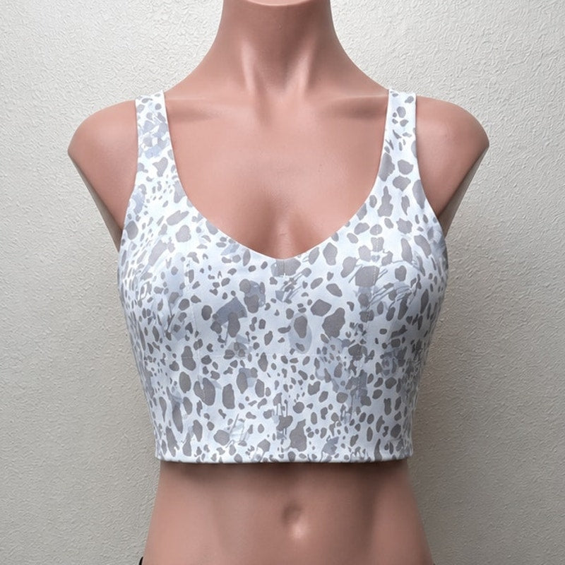 Lululemon Align Cream & Taupe Splotch Animal Print Padded Sports Bra 6