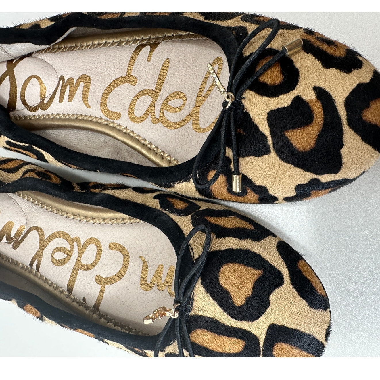 Sam Edelman Felicia Leopard Print Calf Hair Leather Flats 5.5