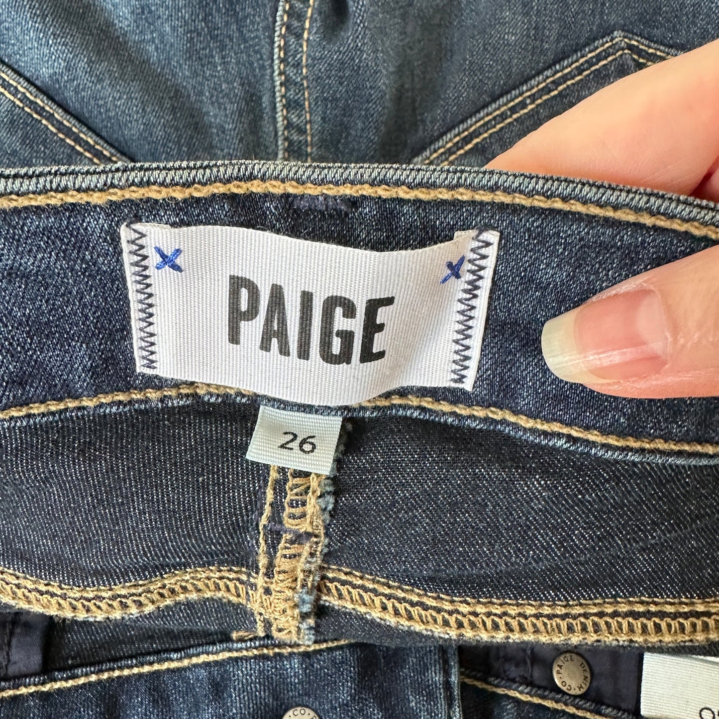 Paige Dark Wash Verdugo Ankle Nottingham Skinny Jean  26