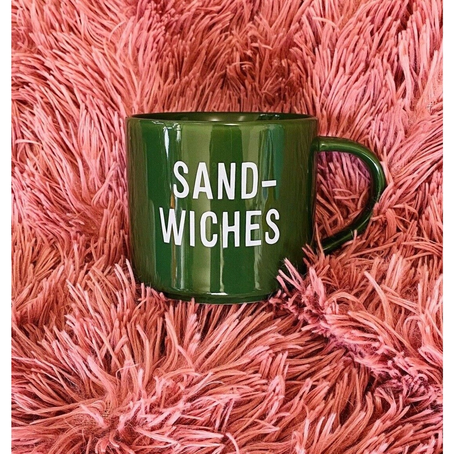 Room Essentials Clever Hunter Green Sandwiches Graphic 16oz Coffee Tea Mug
