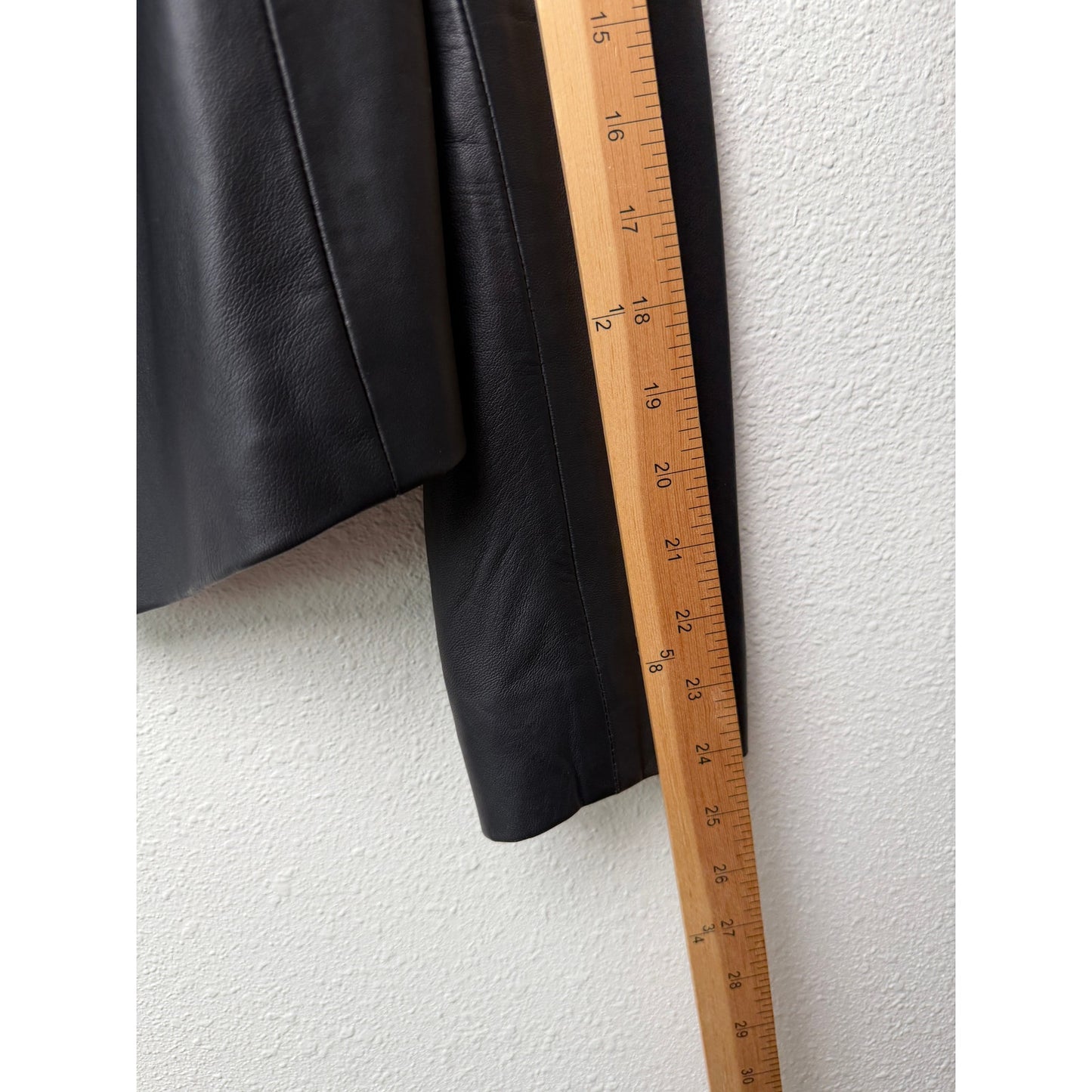 Halogen Black Leather Open Front Jacket Women's M