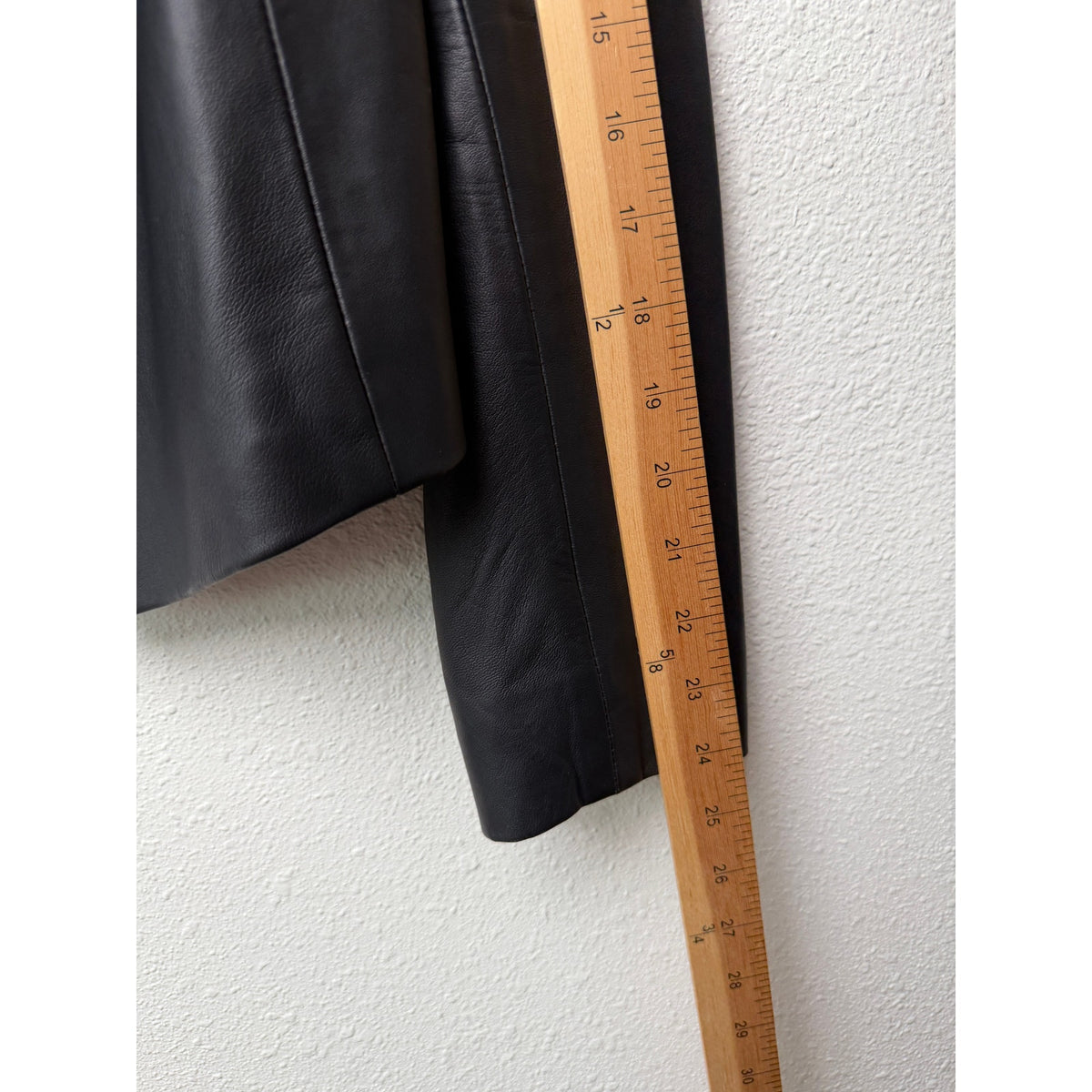 Halogen Black Leather Open Front Jacket Women's M
