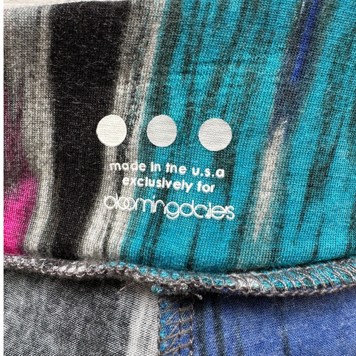 Bloomingdales Blue Black Gray Multicolor Stripe Print Elastic Waist Skirt S