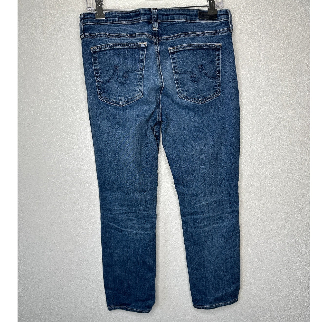 AG Dark Wash Whiskered Prima Cigarette Leg Jeans 30