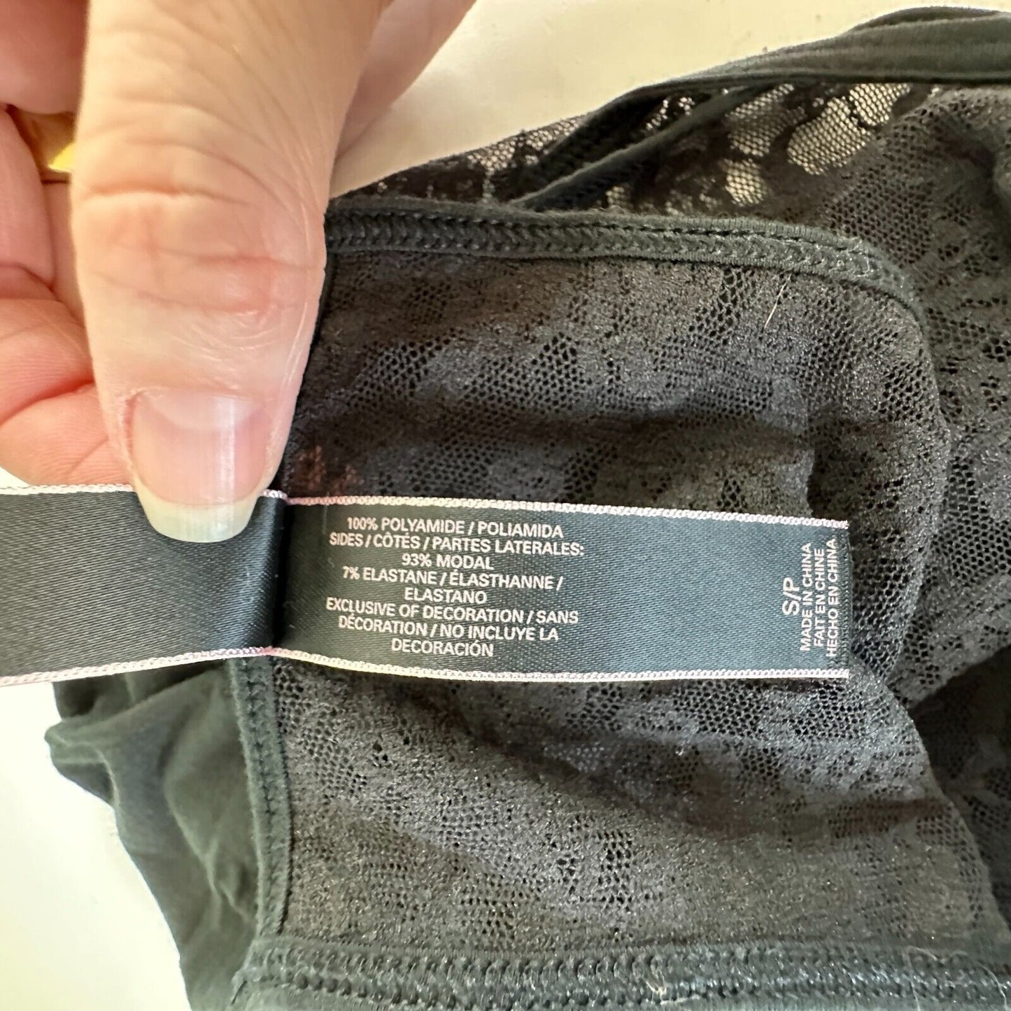 Victoria Secret Black High Neck Tank Spaghetti Strap Sleeveless Lace Nighty S