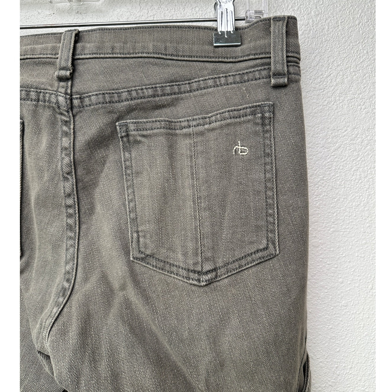 Rag & Bone Iron Skinny Grey Women’s US 28 Mixed Media Zip Jeans