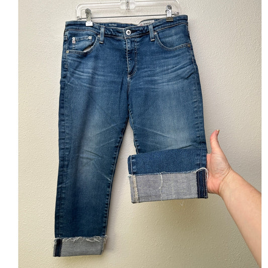AG women’s The Prima cigarette leg jeans medium wash raw cuffed hem US 32R