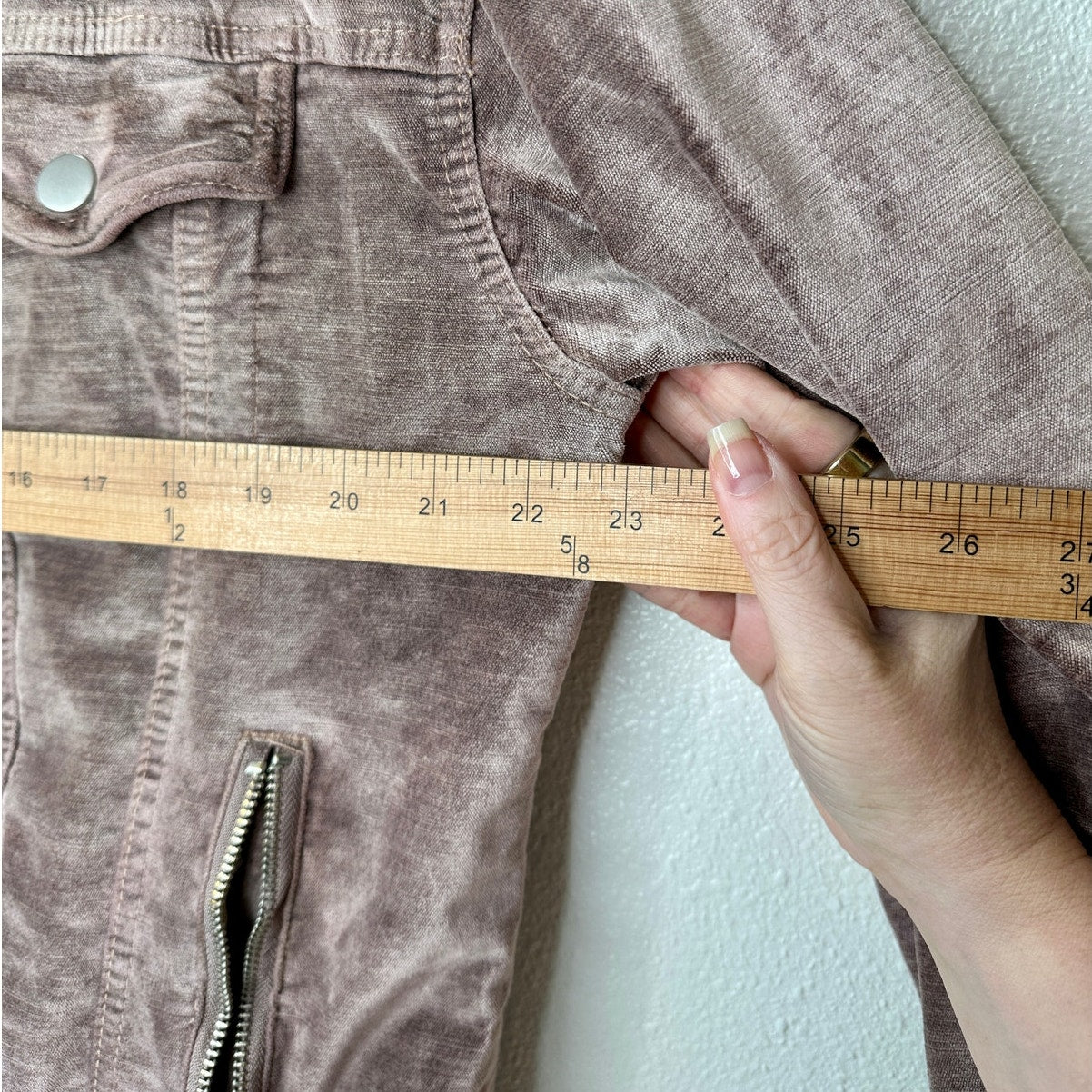 Free People Mauve Velvet Front Zip Trucker Bomber Jacket XS / S