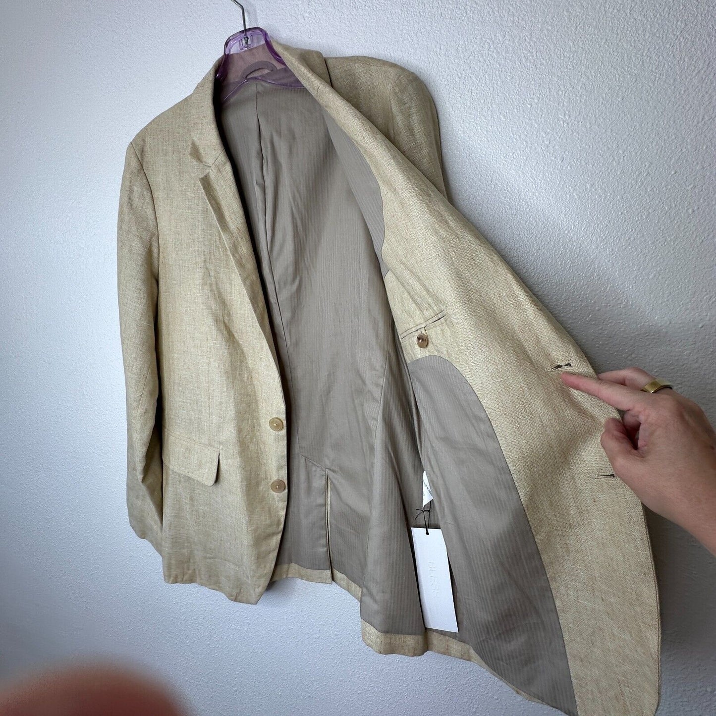 NWT BLESS 2-pc Melange 100% Linen Sakko Jacket & Linen Pants M
