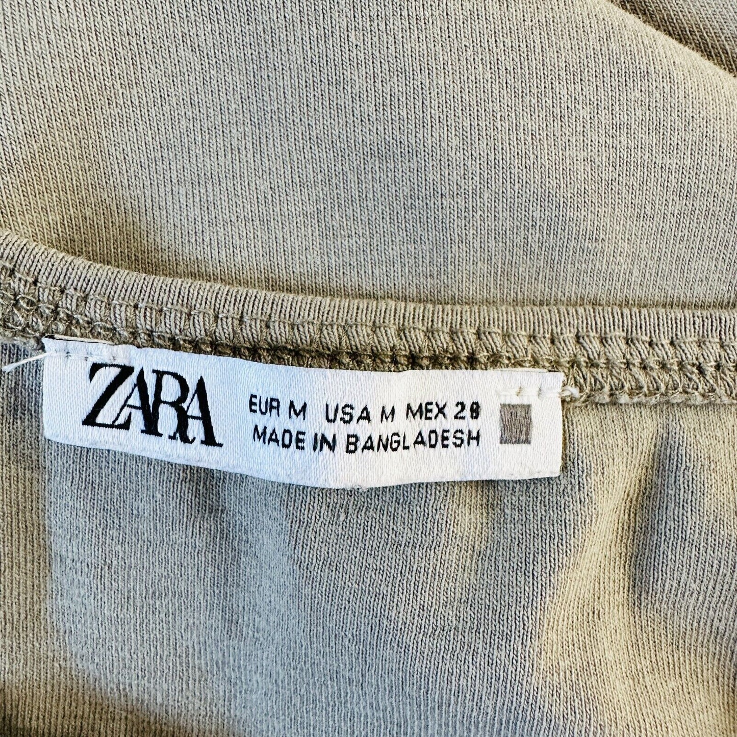 Zara Sand Color High Neck Sleeveless Stretch Tank Top Med