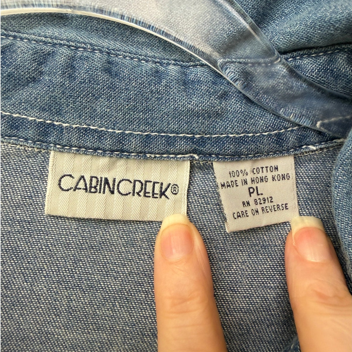 Cabin Creek Vintage Denim Embroidered Teddy Bear Shirt PL