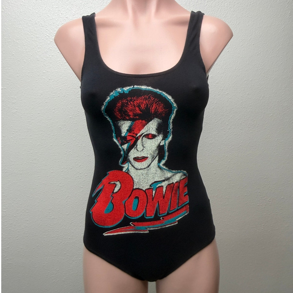 MadeWorn David Bowie Ziggy Stardust Graphic Bodysuit Black Size M