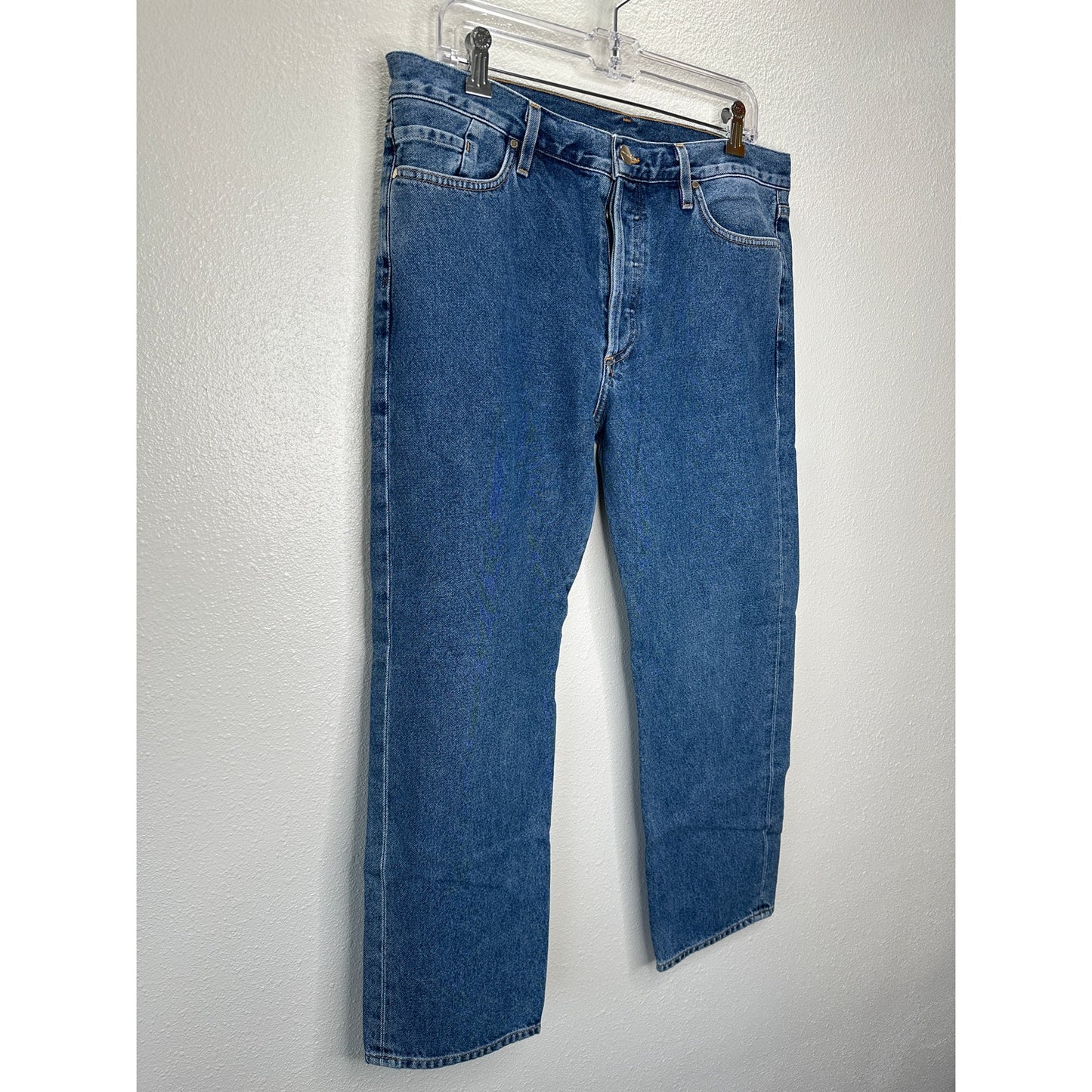 Goldsign Gold Button Fly Medium Wash Straight Leg Crop Jeans 31