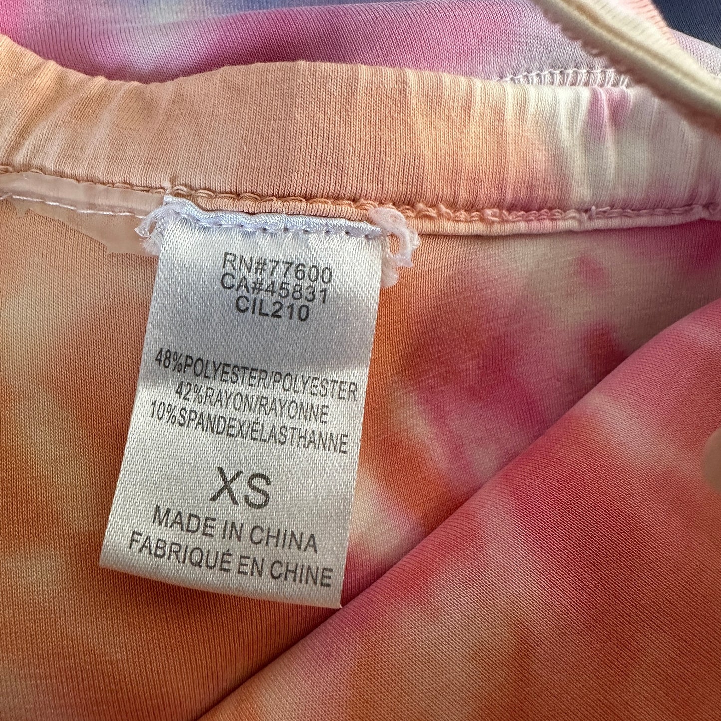 Chaser Pastel Pink Blue Orange Tie Dye Yoga Pants & Matching Sports Bra XS