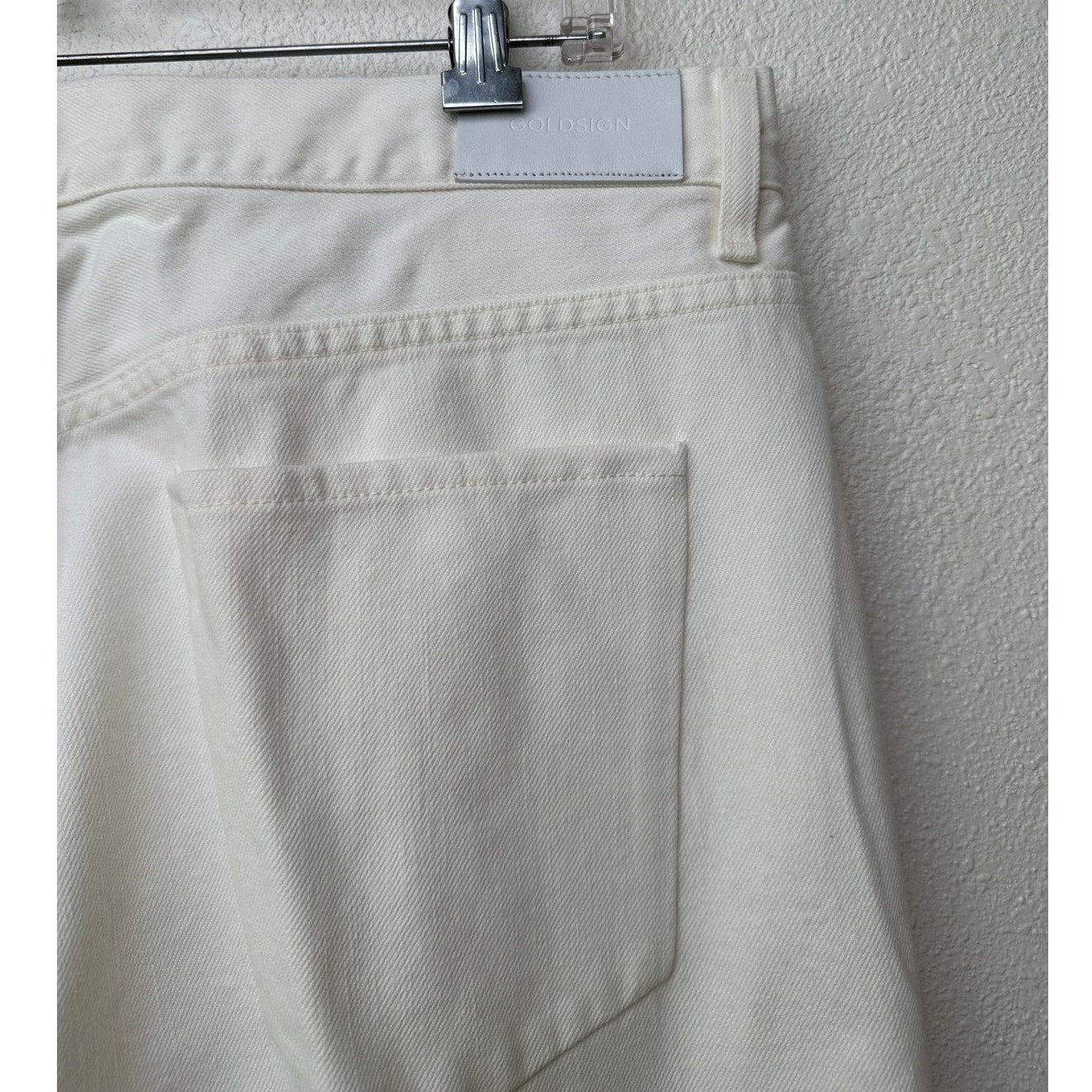 NWT Goldsign The A Jean Ivory Straight Leg Jeans US 32