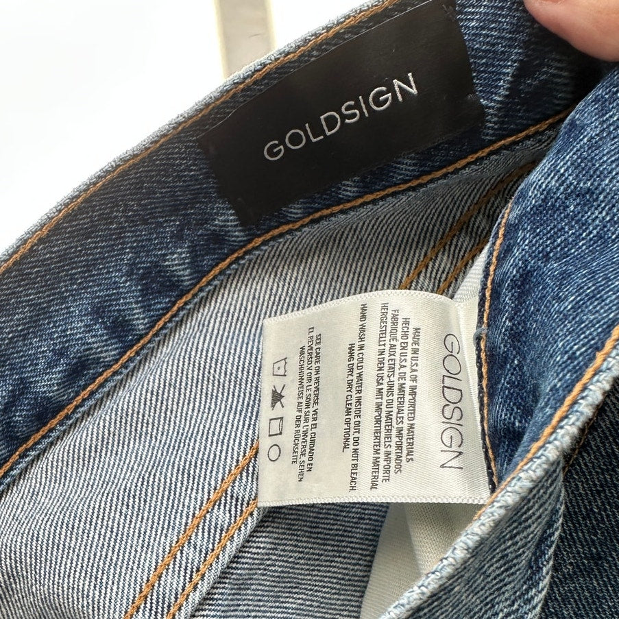 Goldsign Gold Button Fly Medium Wash Straight Leg Crop Jeans 31