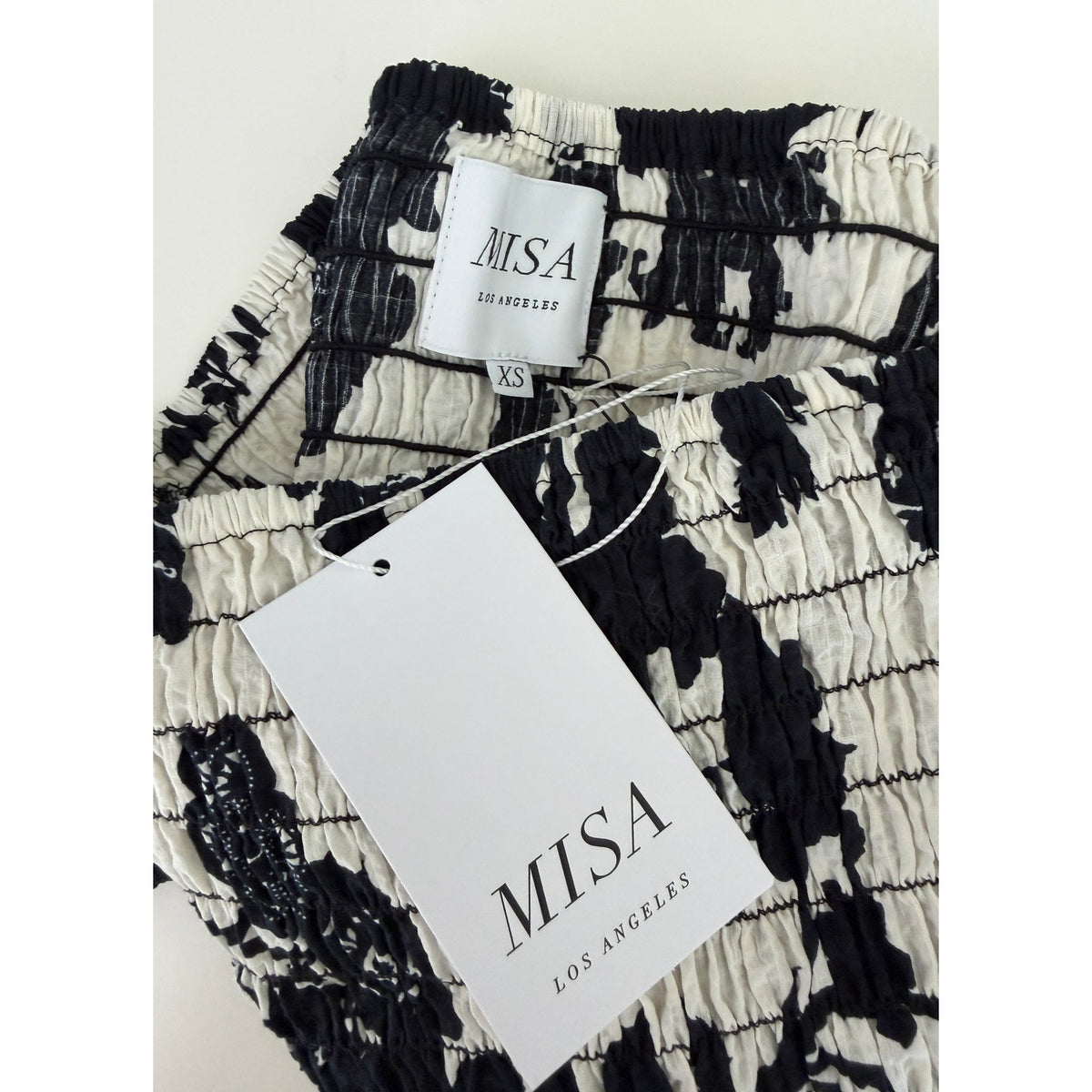 NWT Misa Los Angeles Womens Black White Floral Set XS