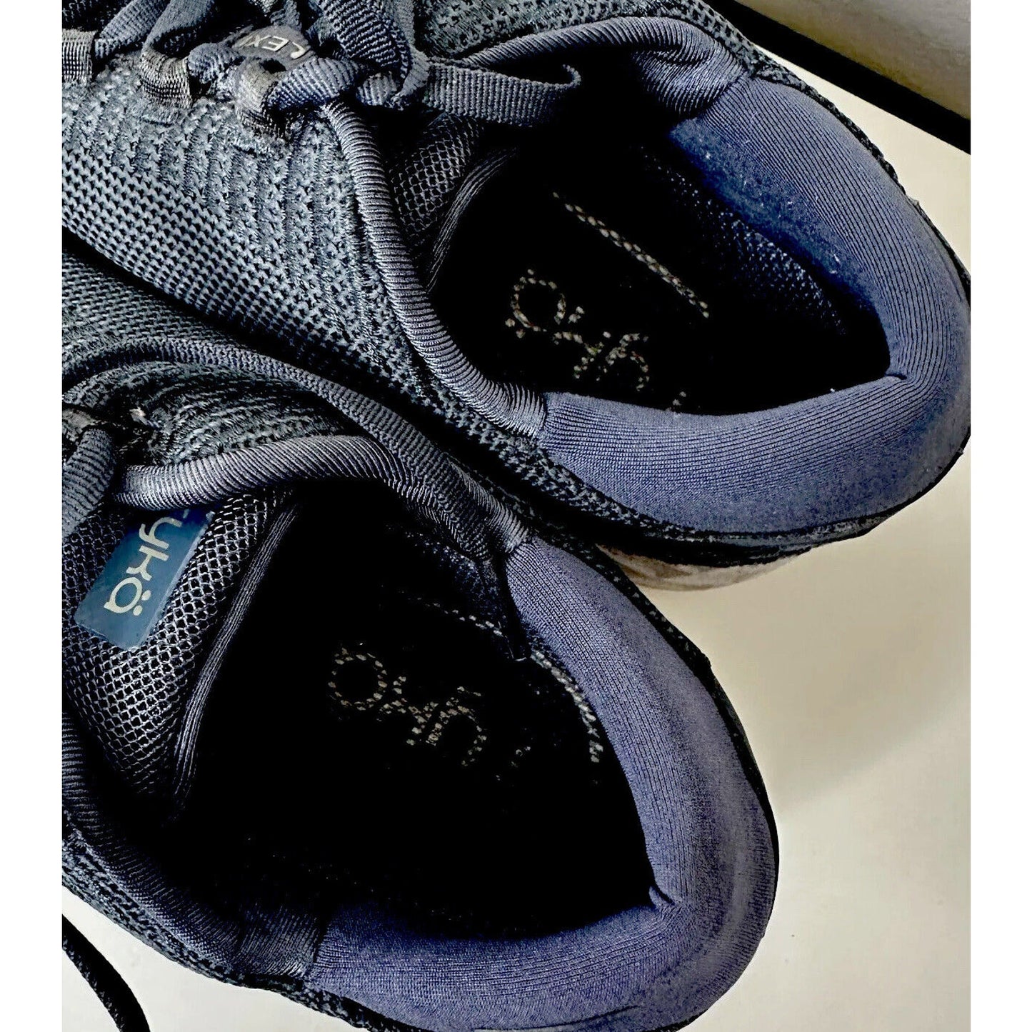 Ryka Navy Knit Lace-Up Lexi Spring Denim Plush Fit Comfort Walking Sneaker 8.5