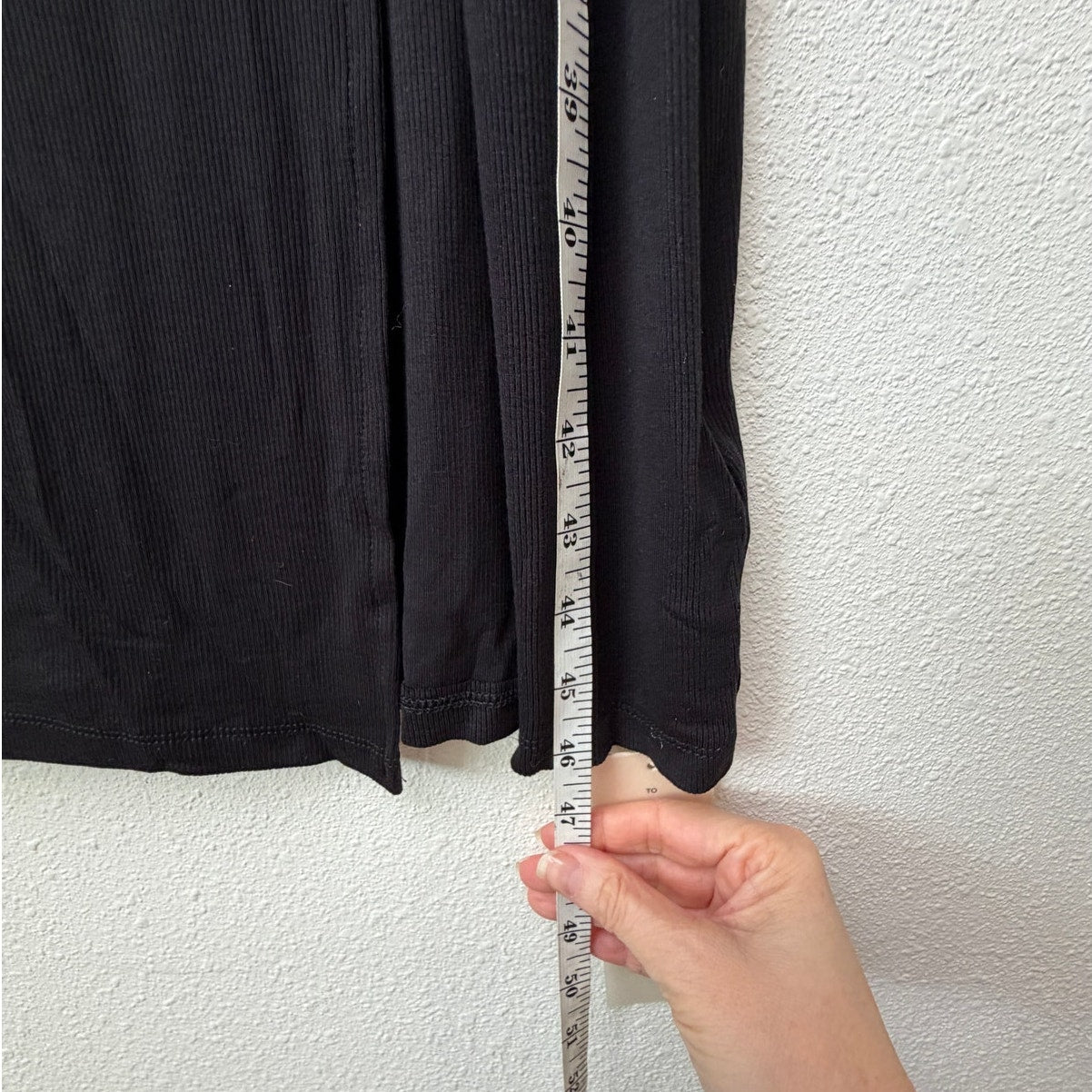 NWT Commense Black Ribbed Side Slit Midi Dress XL