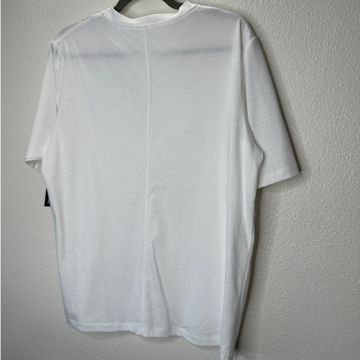 NWT The Row White Chiara Pima Cotton Crewneck Back Seam T-Shirt L