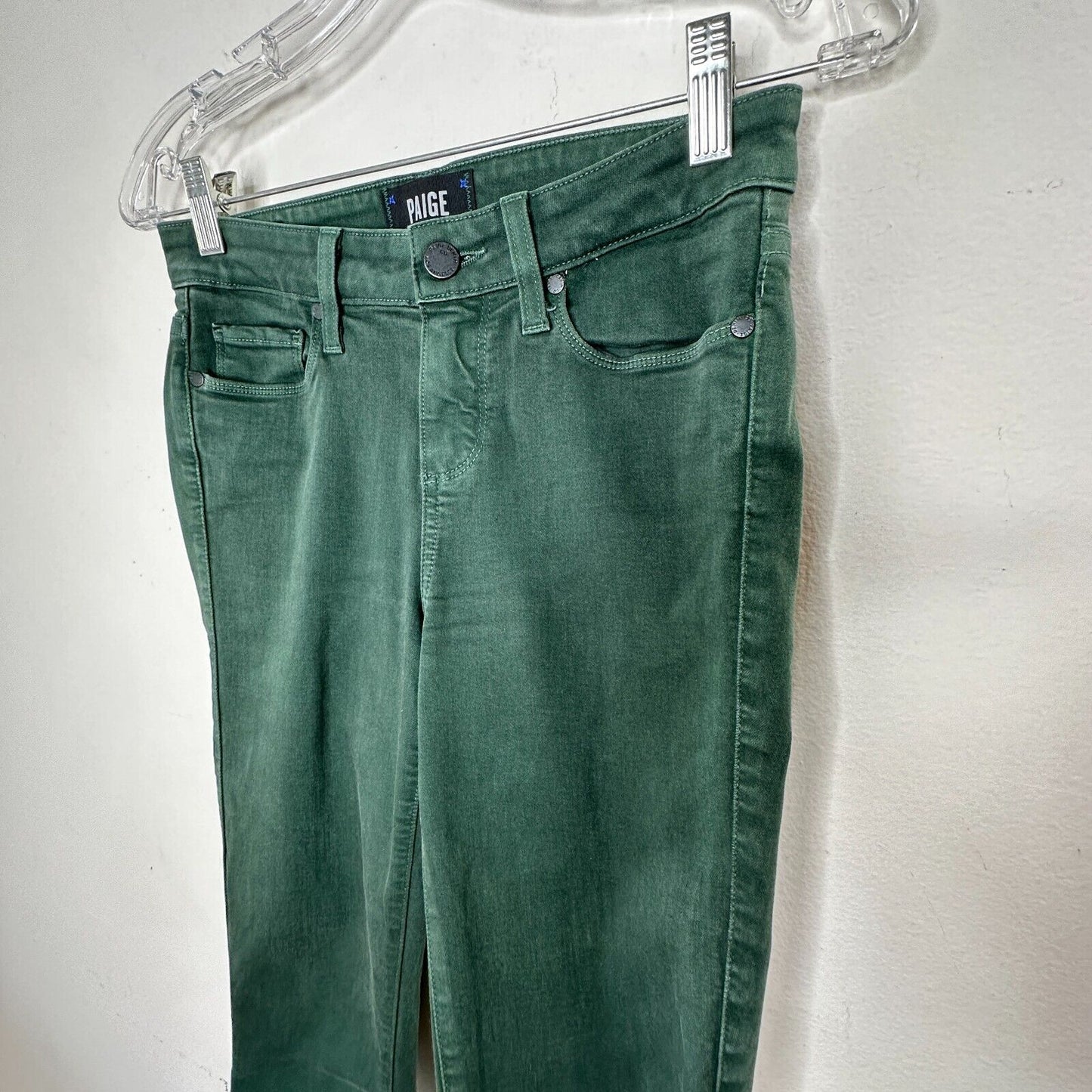 Paige Green Petite Verdugo Ankle Faded Little Pine Skinny Mid Rise Jean 26P