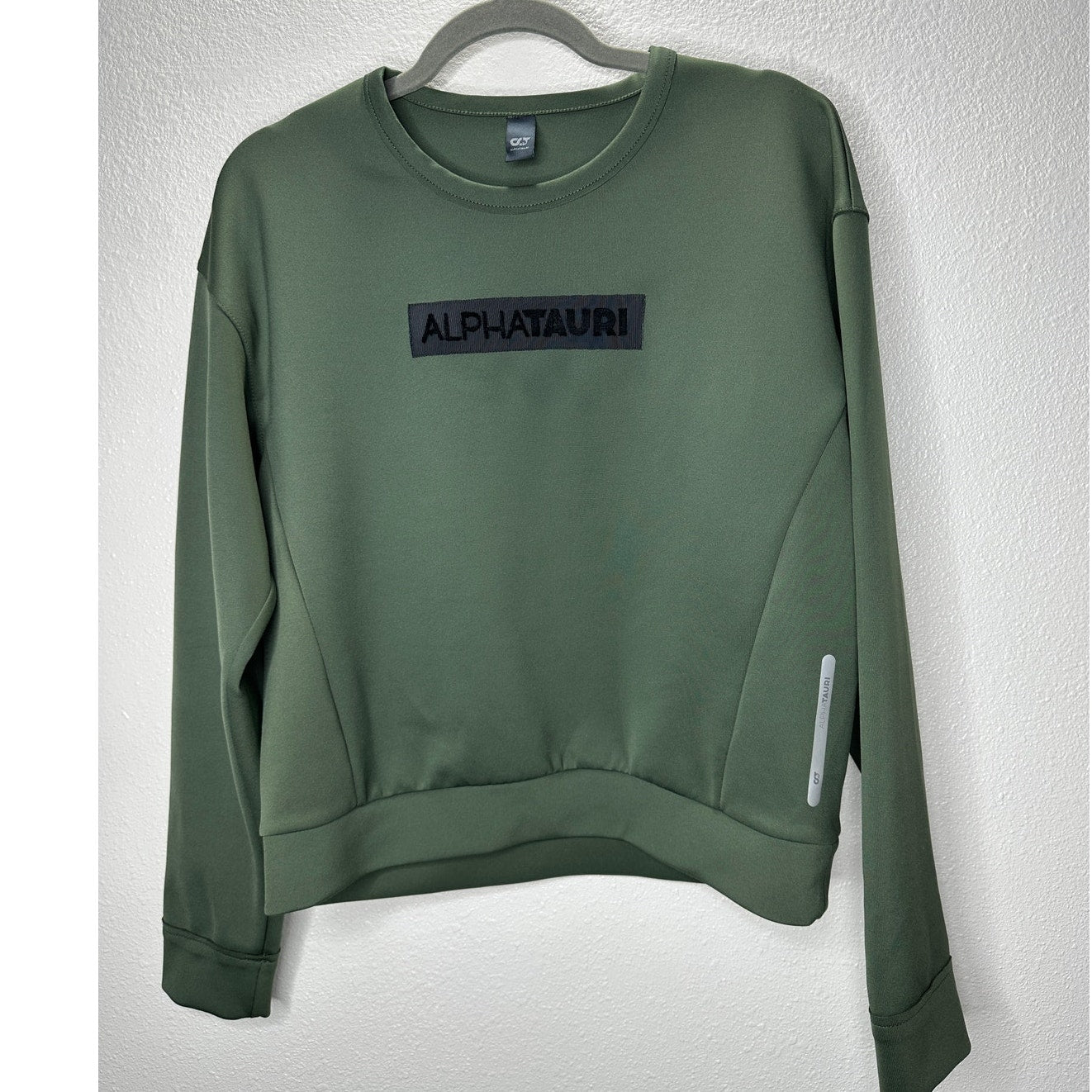 Alphatauri Olive Green Round Neck Long Sleeve Sweatshirt S