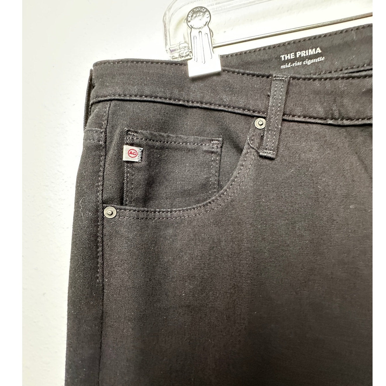 AG Adriano Goldschmied Black The Prima Mid Rise Cigarette Denim Jeans 31
