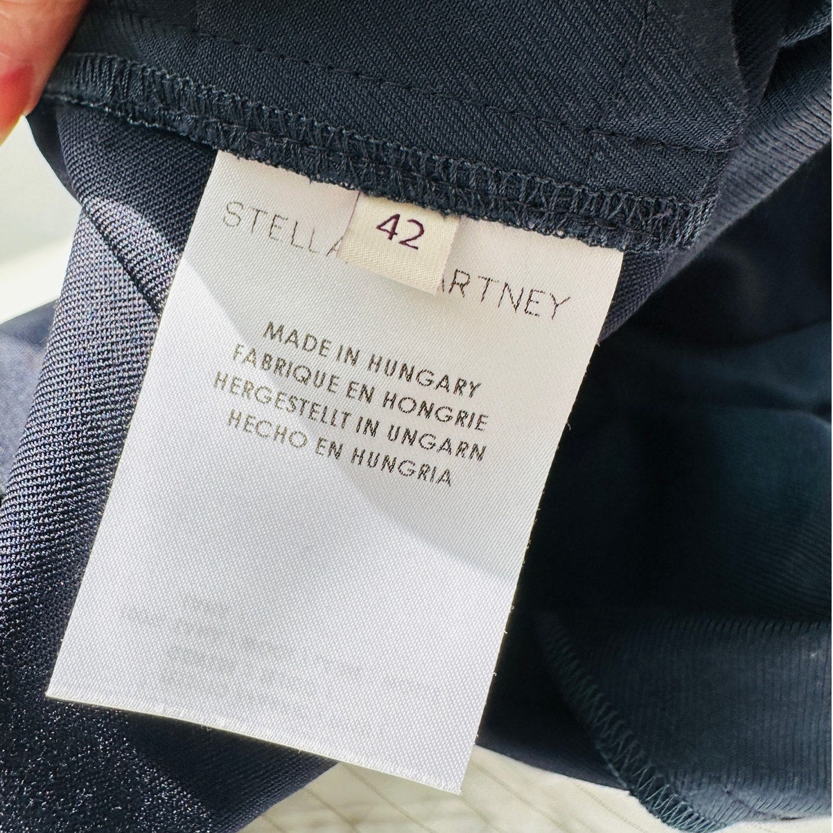 Stella McCartney Navy Vivian Wool Twill Tapered Zip Ankle Pant 42/ M
