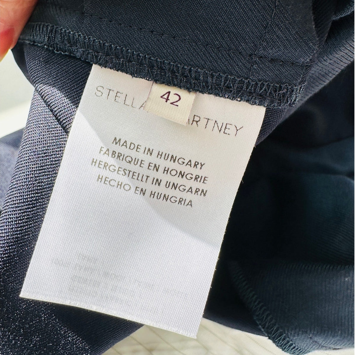 Stella McCartney Navy Vivian Wool Twill Tapered Zip Ankle Pant 42/ M
