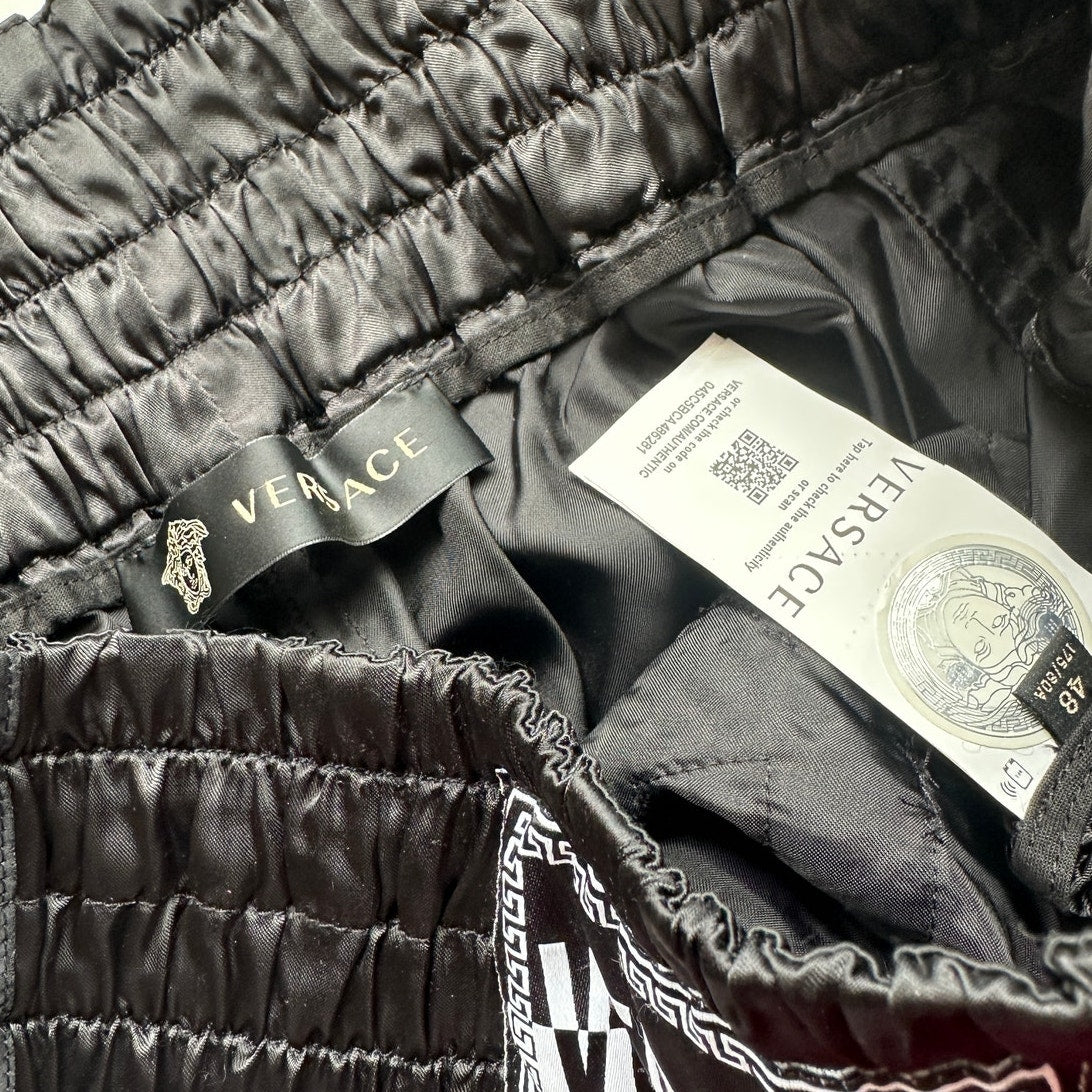 Versace Muay Thai Boxing Shorts Black & Silver Sequin 48 / M