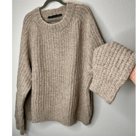 Eugene Ong Hand Knit Beige Chunky Knit Long Sleeve Sweater L