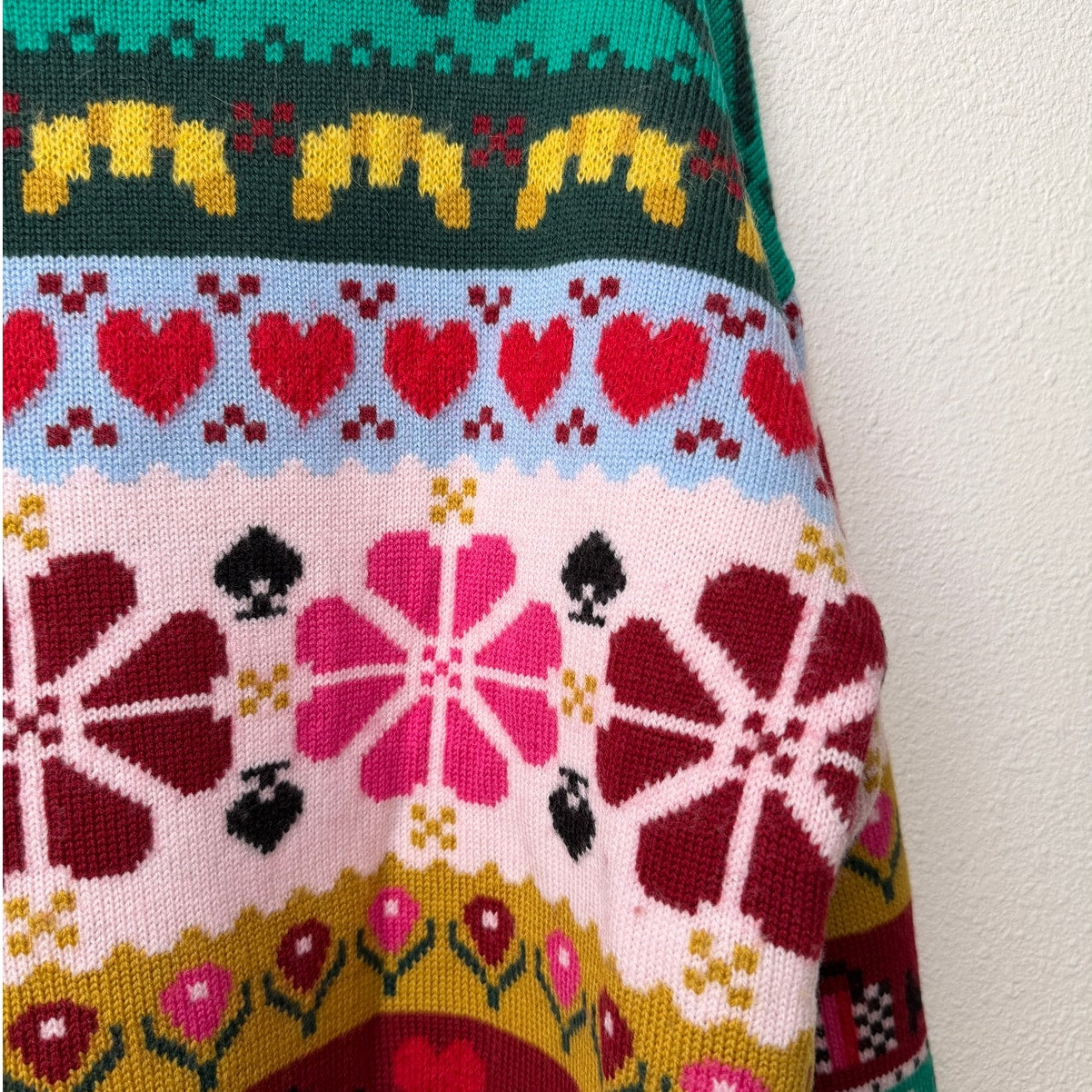 Kate Spade Multicolor Wool Mohair Floral Heart Sweater - S