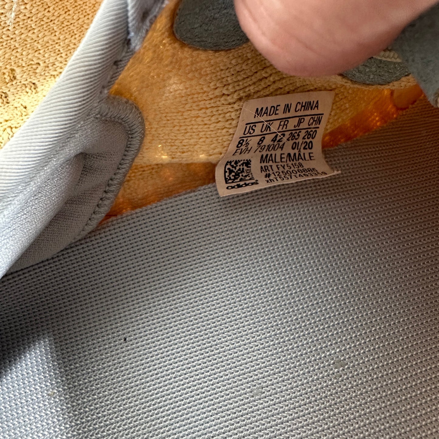 Yeezy x Adidas Boost 350 Tan & Blue Linen Fabric Sneakers Shoes 8.5