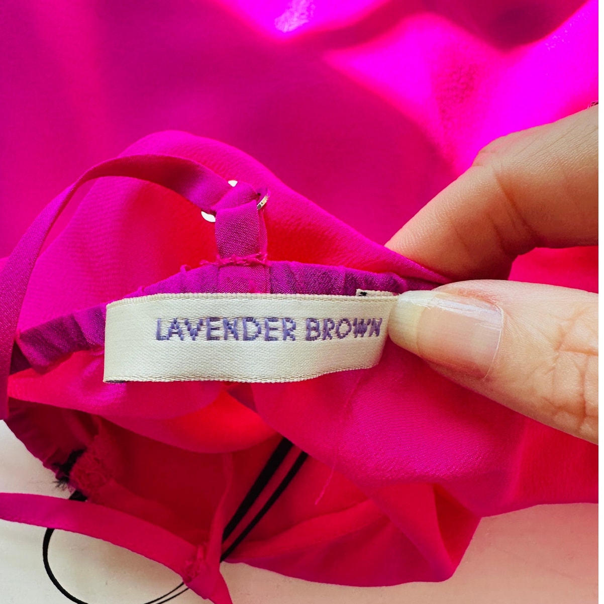 Lavender Brown Pink Fuscia Semi Sheer V-Neck T-Band Cami M