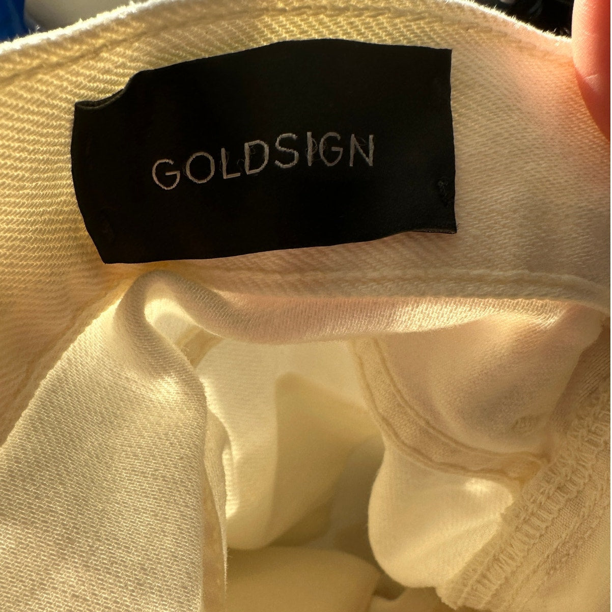 NWT Goldsign The A Jean Pressed Pearl Ivory Jeans 32