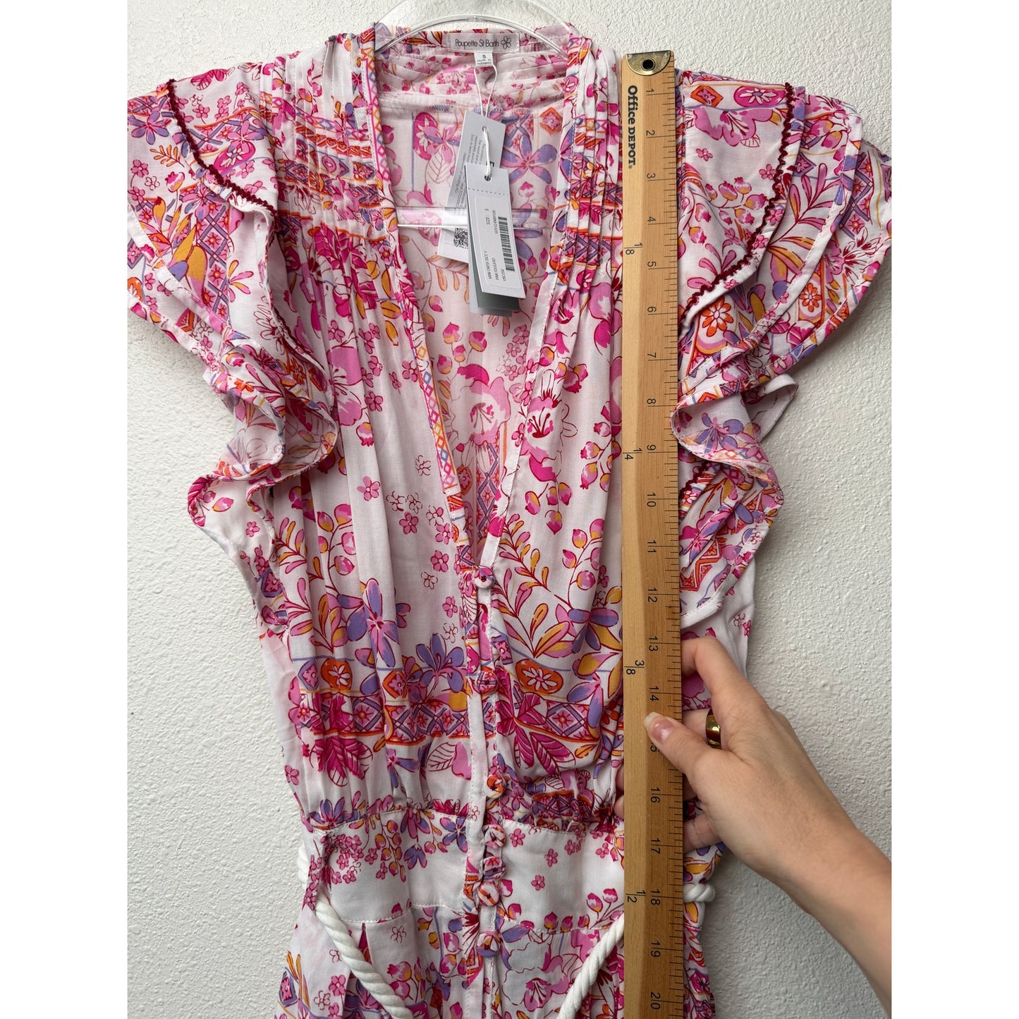 NWT Poupette St Barth Bice Pink Womens Mini Dress S