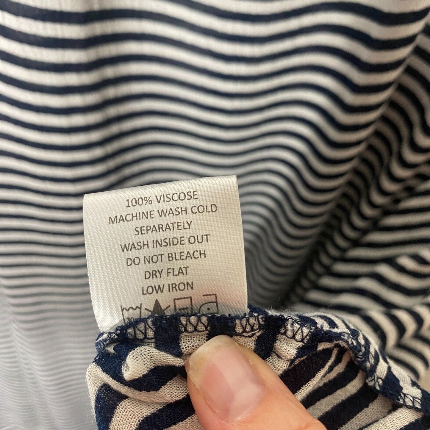 Mudpie Navy & White Thin Striped Flowy Sleeveless Stretch Tank Shift Dress S