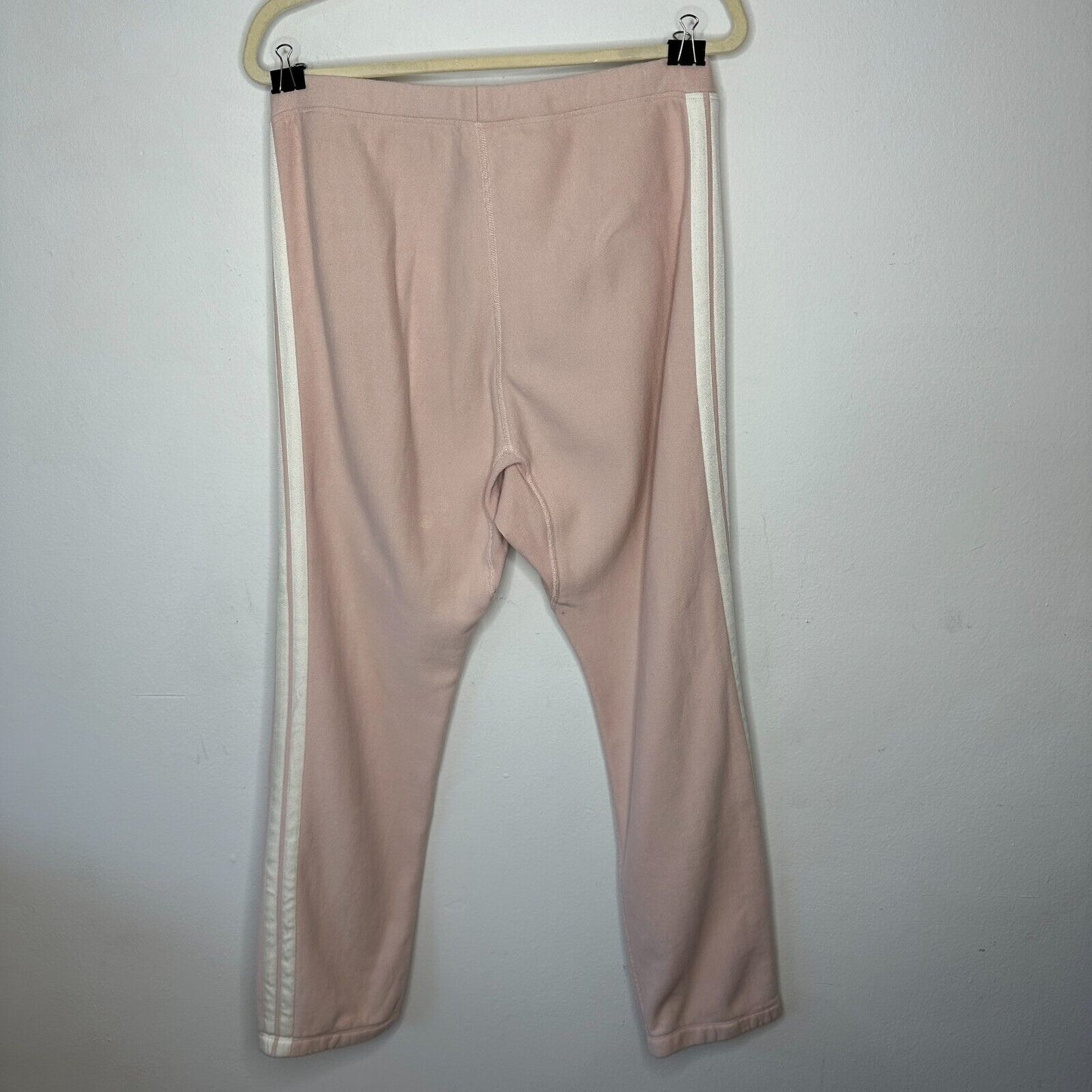 Light Pink Inner Drawstring High Waist Jogger Sweat Pant White Side Stripe M