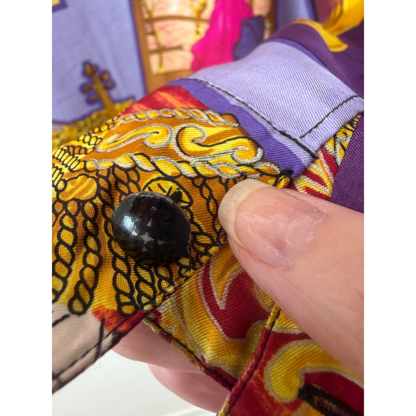Gianni Versace Men's XL Purple Teatro Silk Shirt