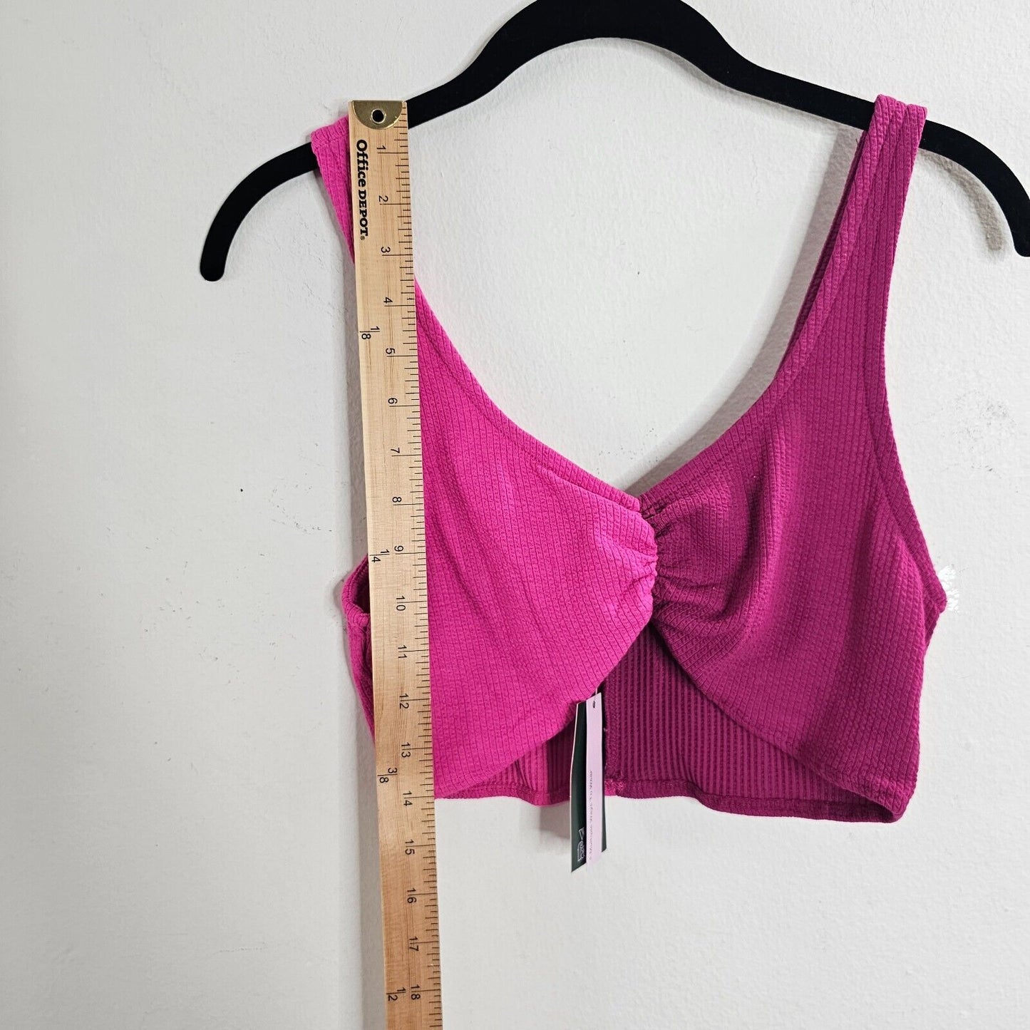 NWT Wild Fable Pink Color Block Front Ruched Bralette Crop Tank Top Medium