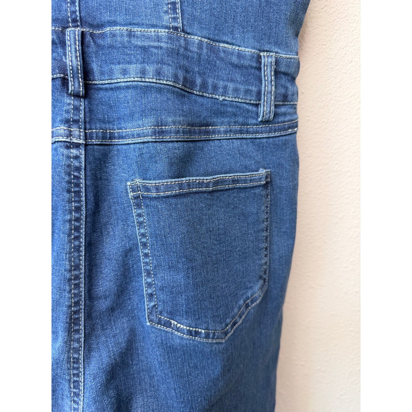 Fashion Nova Blue Denim Jumpsuit Womens M Utility