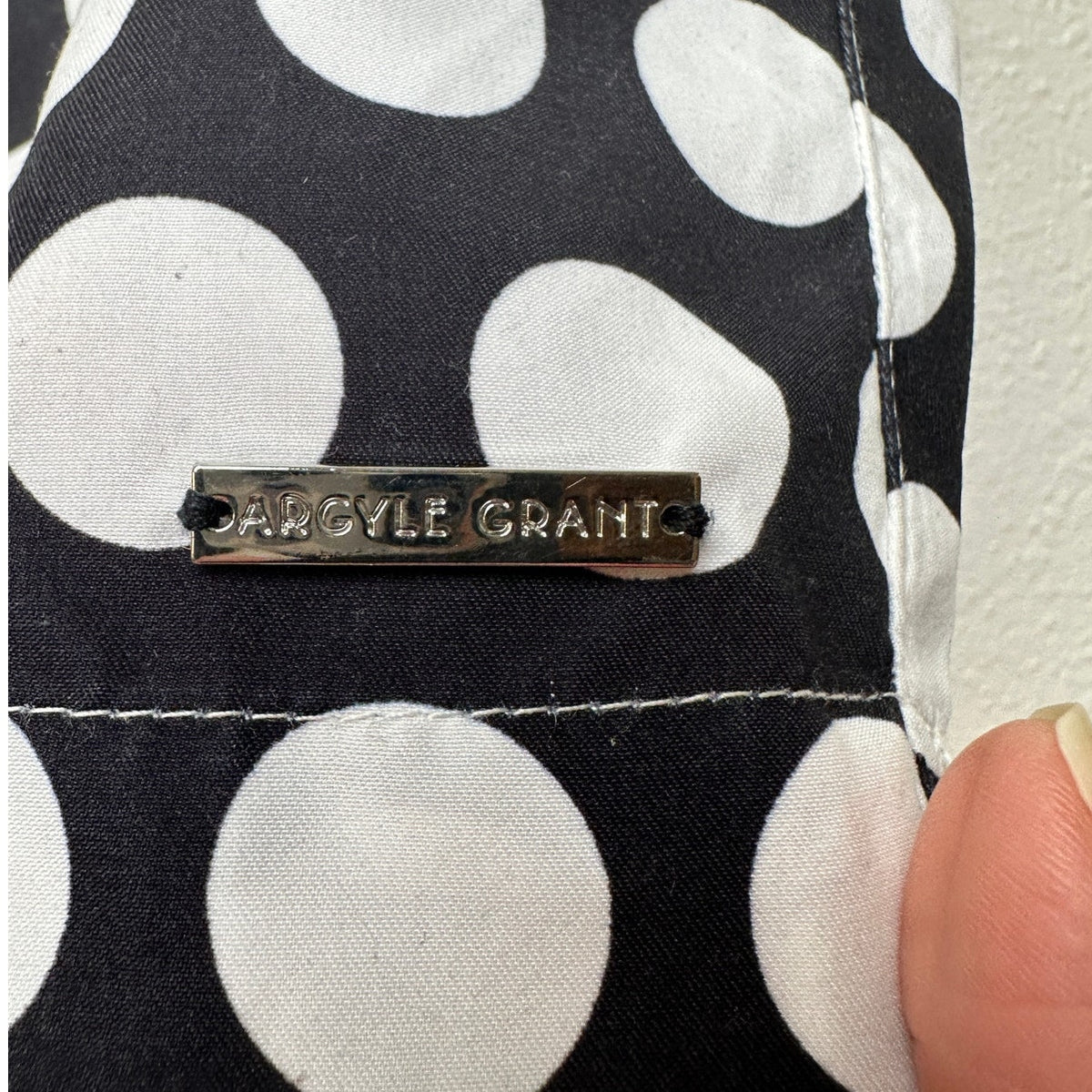 Argyle Grant Polka Dot Swim Shorts Black White Men US 34
