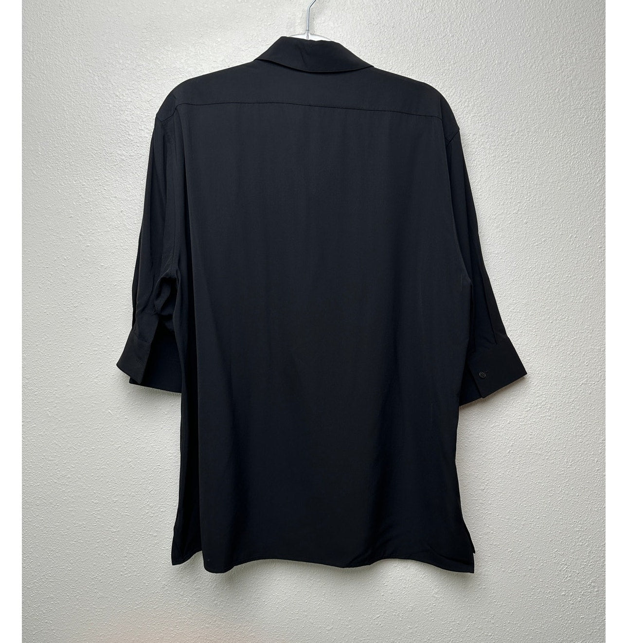 The Row Elada Wool-Blend Shirt Black Women’s US 10 3/4 Sleeve