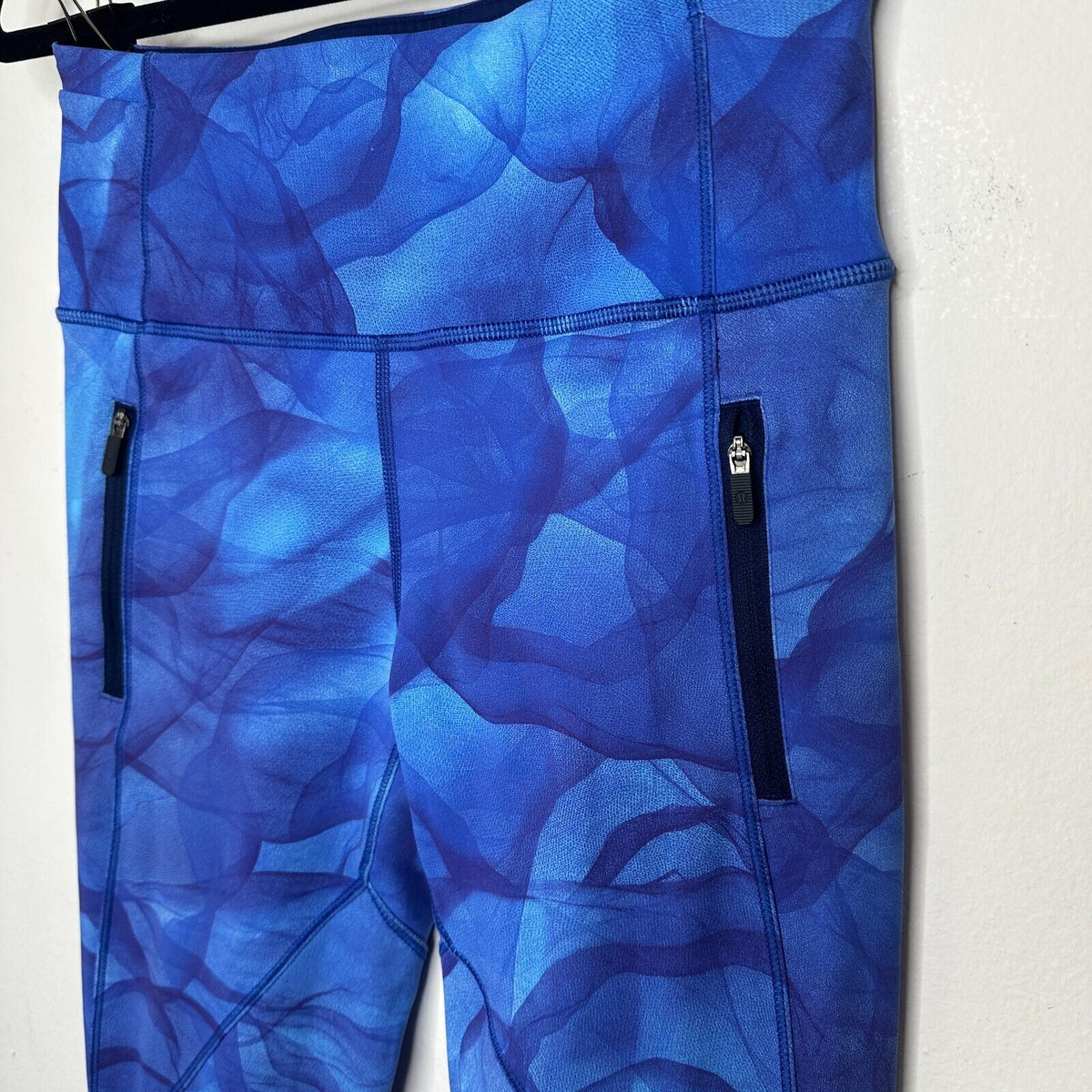 Lululemon Blue Run It Out High Waist Full Length Midnight Tulle Yoga Zip Pant S