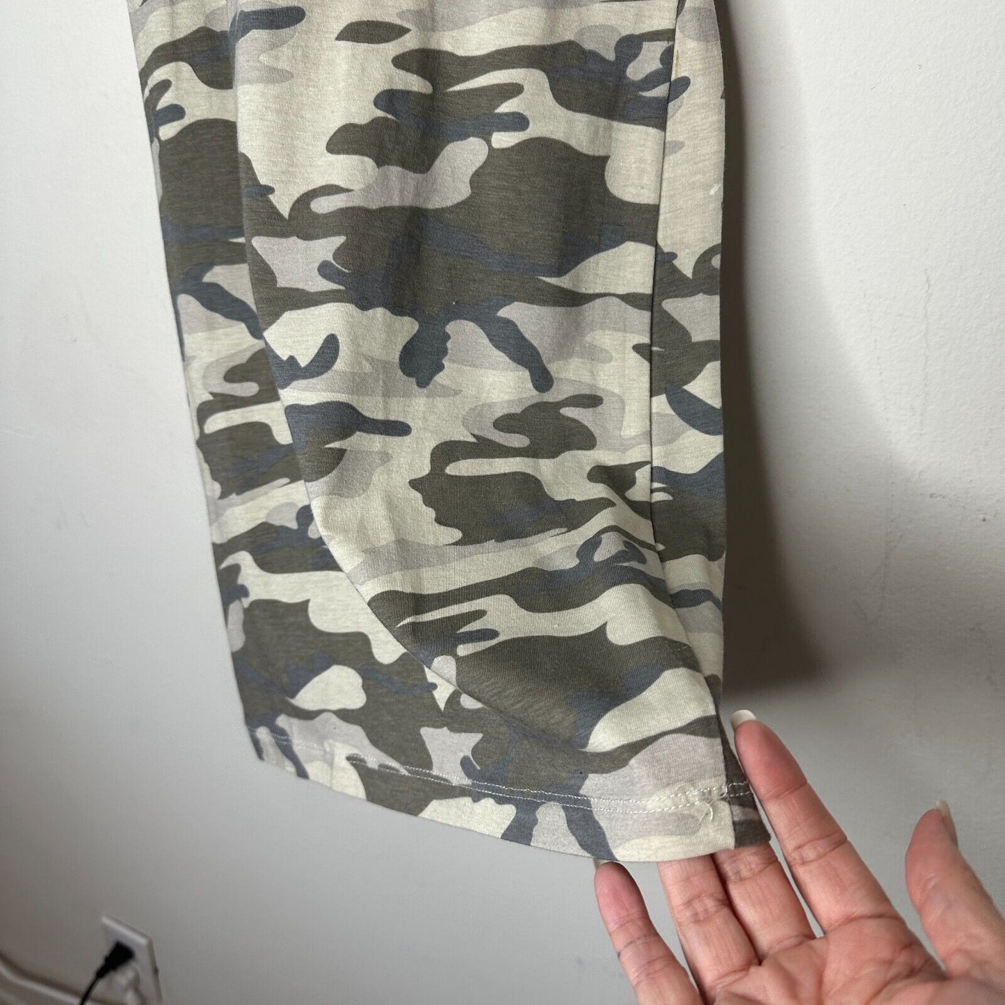 NWT Love Change Italy Camo Bodycon Dress Short Sleeve Deep Low U Back Stretch S