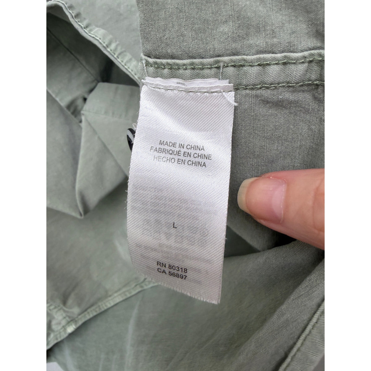 Lucky Brand Sage Green Utility Shirt Men L
