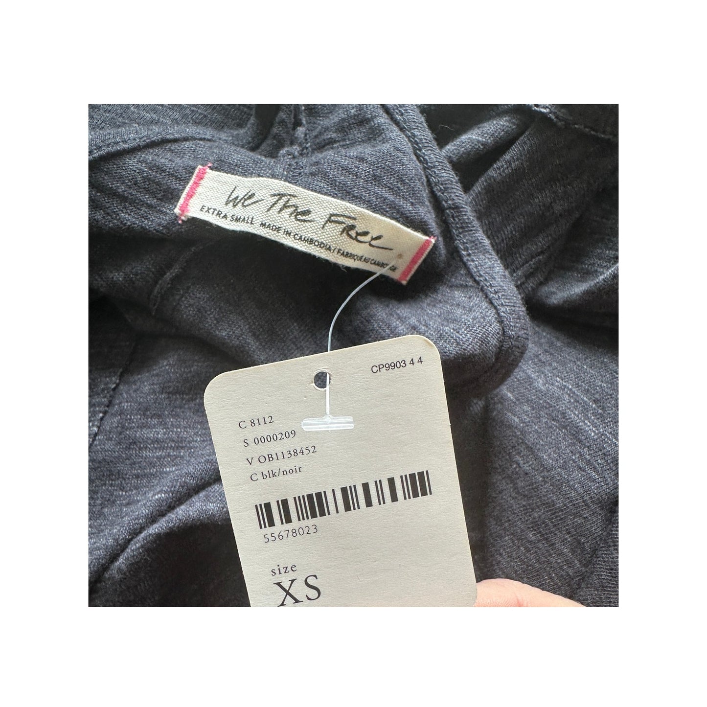 NWT We The Free Dark Gray Spaghetti Strap Flowy Knit Tunic Top XS